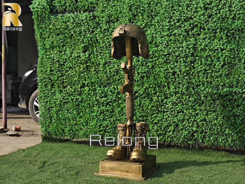 bronze momerial battle cross sculpture