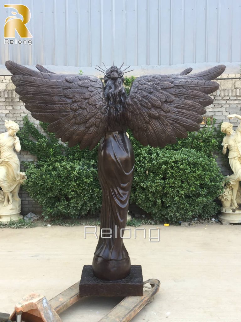 Outdoor Life Size Bronze Angel Statue for Sale - Relong Art Sculpture