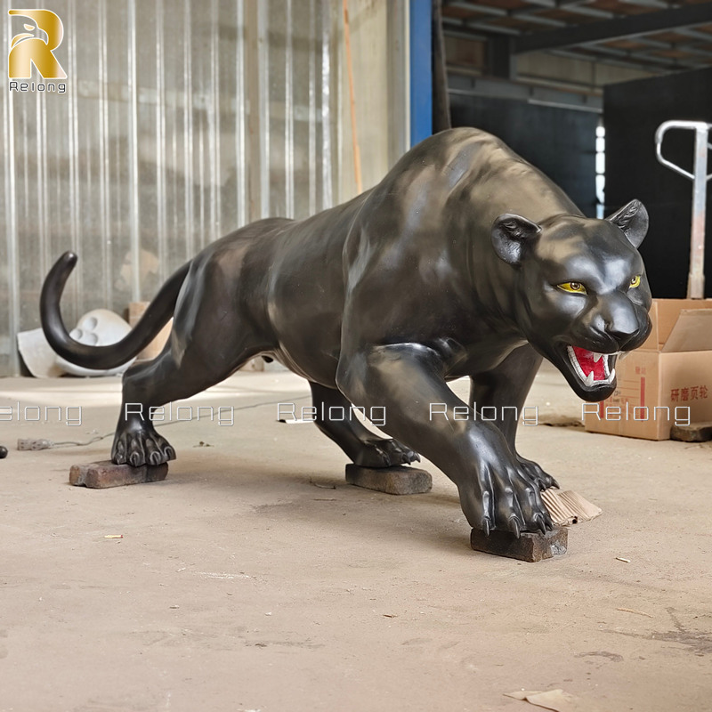  black leopard sculpture