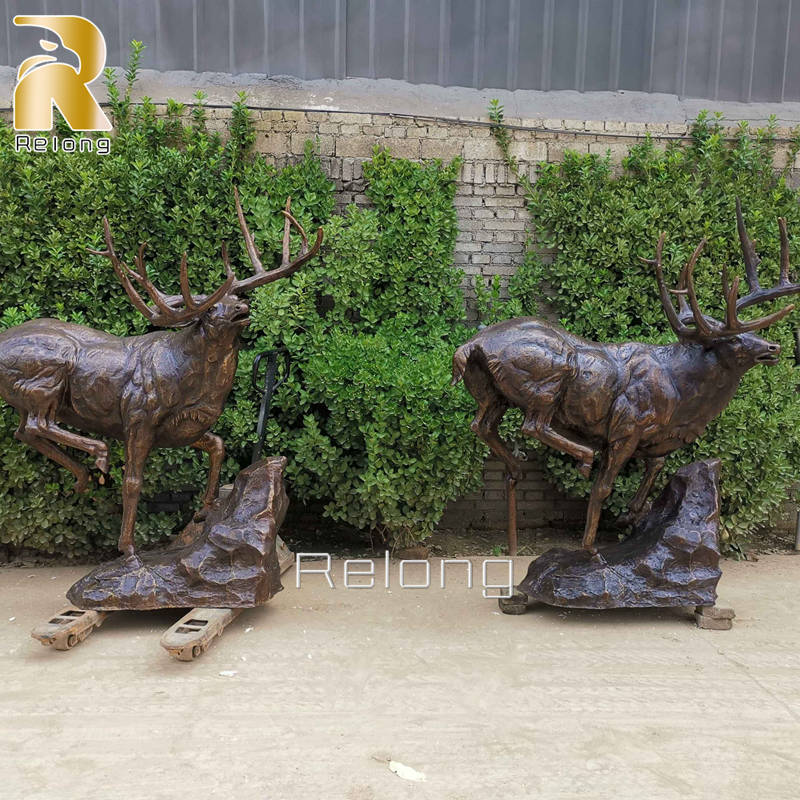 life size bronze deer statue for sale