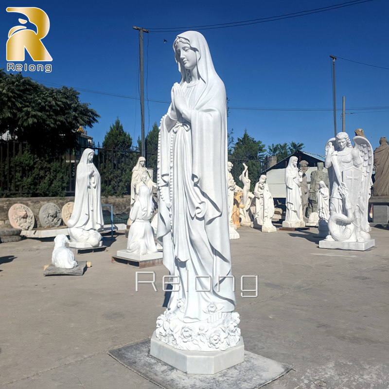 outdoor our lady of Lourdes marble statue