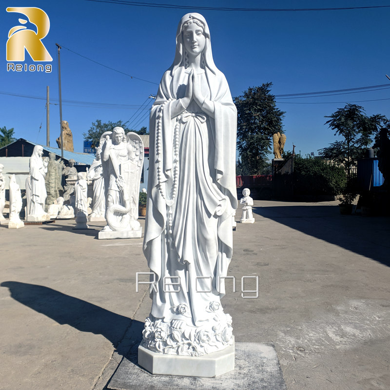 Outdoor Catholic White Marble Our Lady of Lourdes Statue RMVS-008
