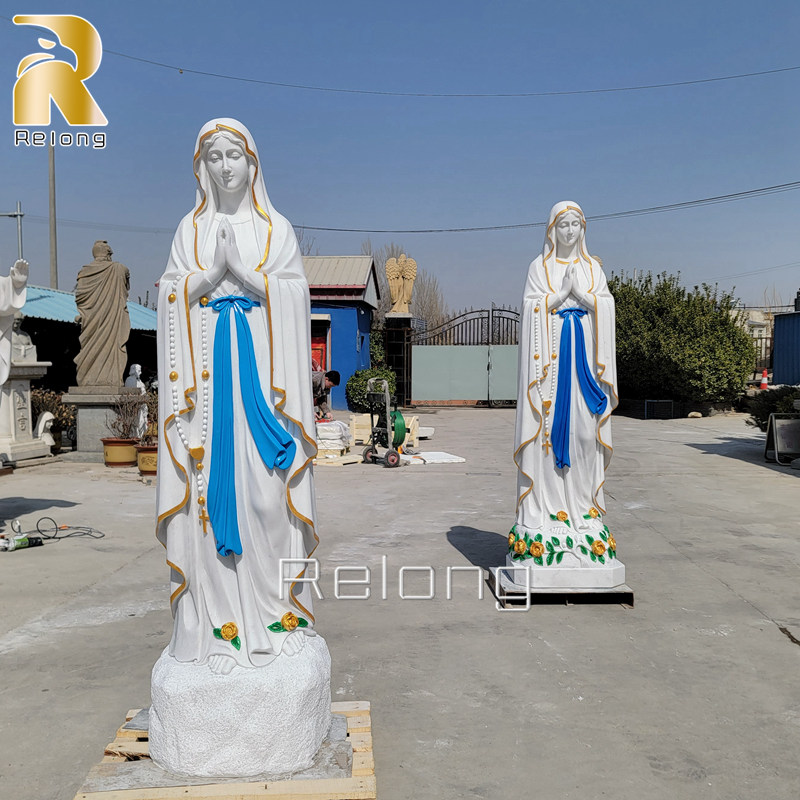 painted marble religious statue
