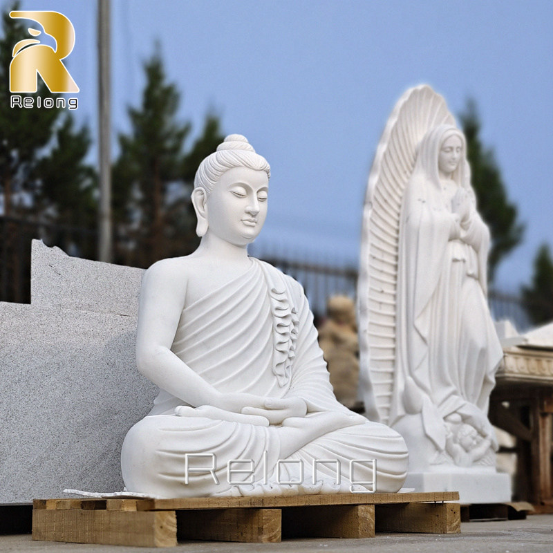 White Marble Buddha Statue for Home Garden RMBD-001