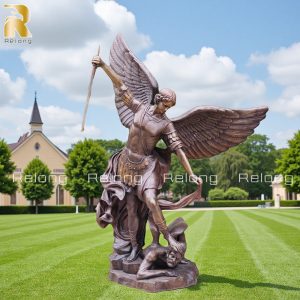 life size St Michael the Archangel bronze statue