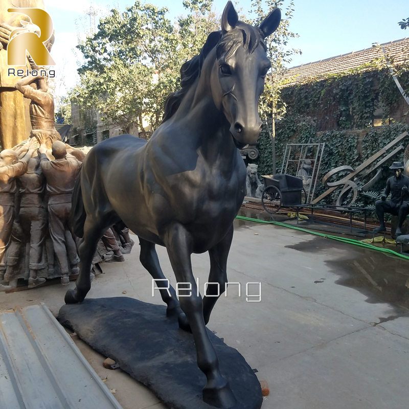 black bronze life size horse sculptures