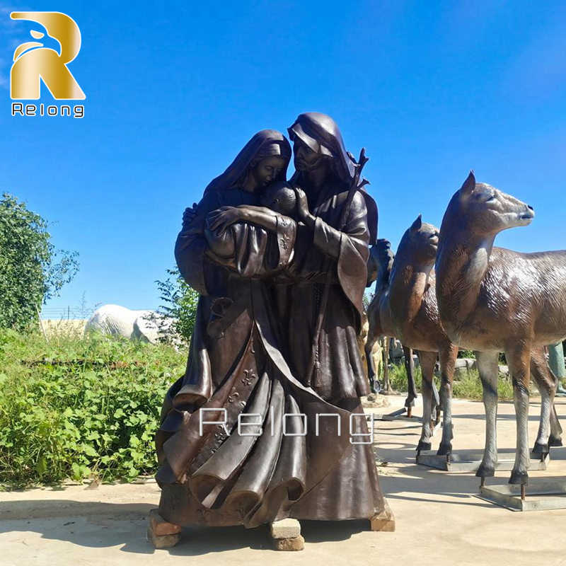 Religious Bronze Holy Family Statue for Church Decor RBORS-006