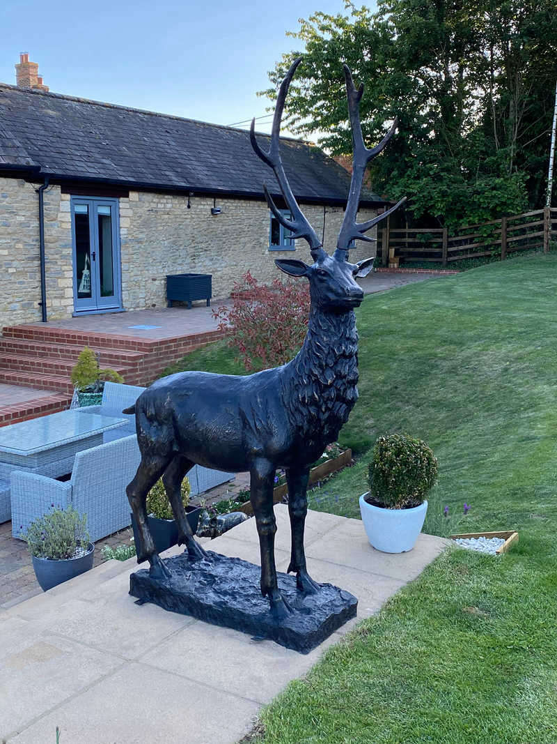 bronze stag statue