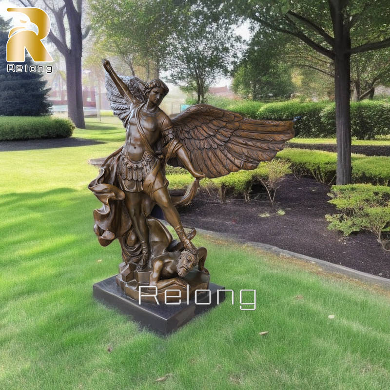 cast saint Michael bronze statue