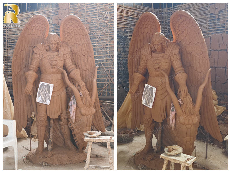 clay model of saint Michael statue