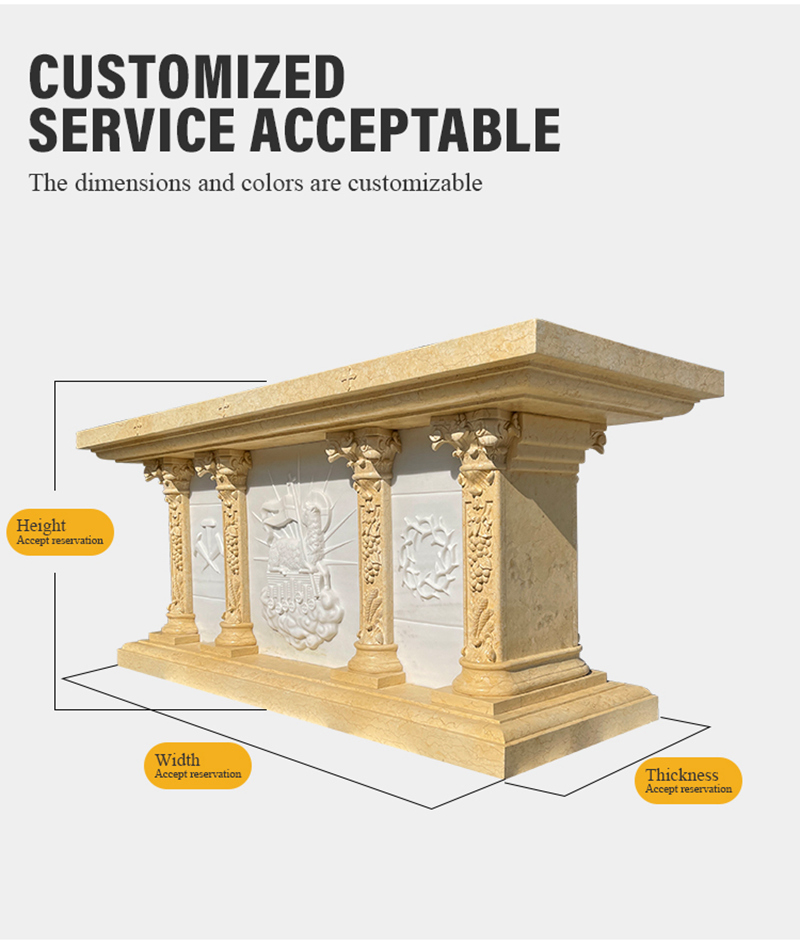 customized marble altar table