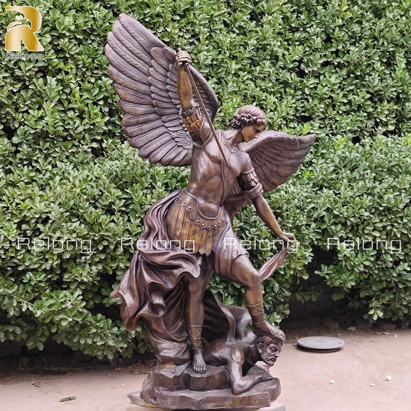 famous St Michael the Archangel bronze statue replica