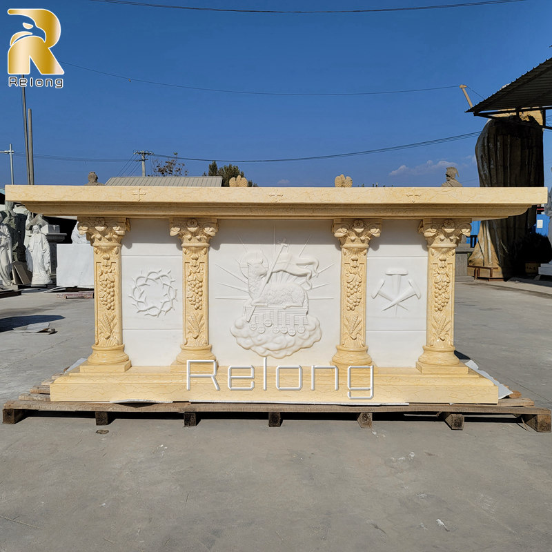 hand carved marble altar table for sale