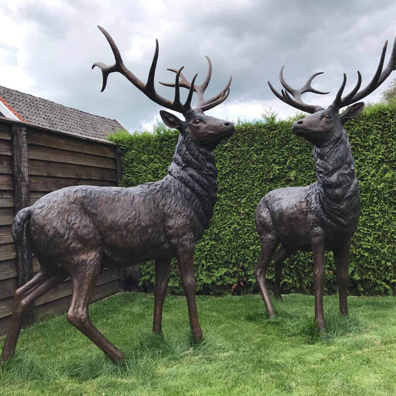 large bronze-deer-sculpture