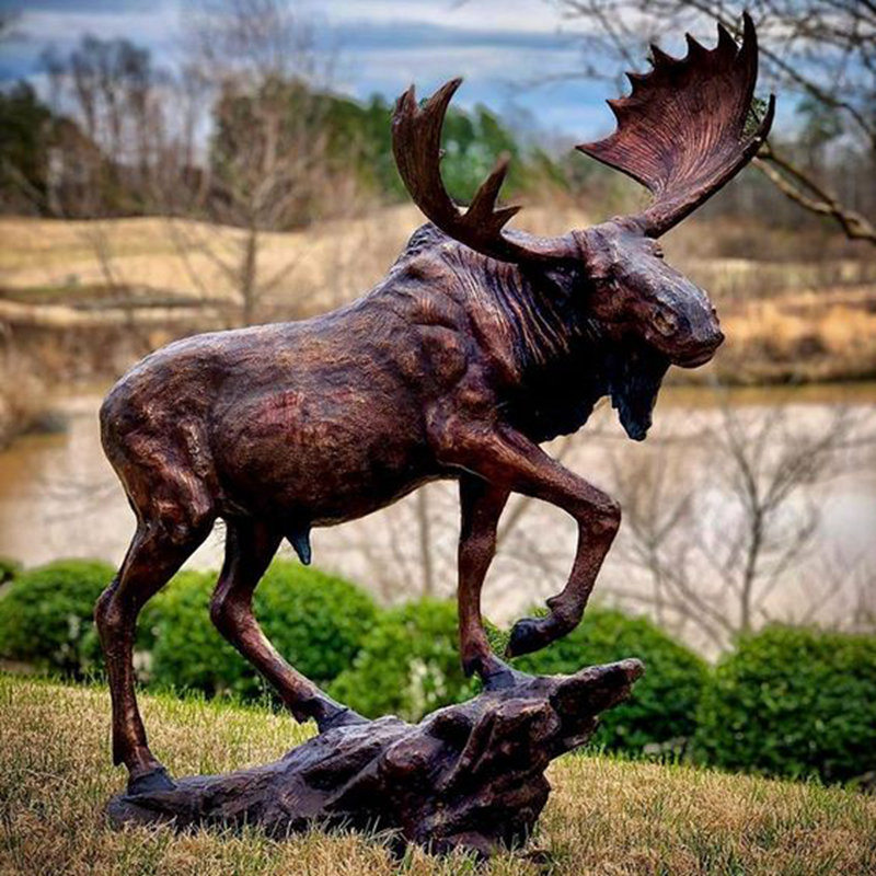 large bronze moose statue