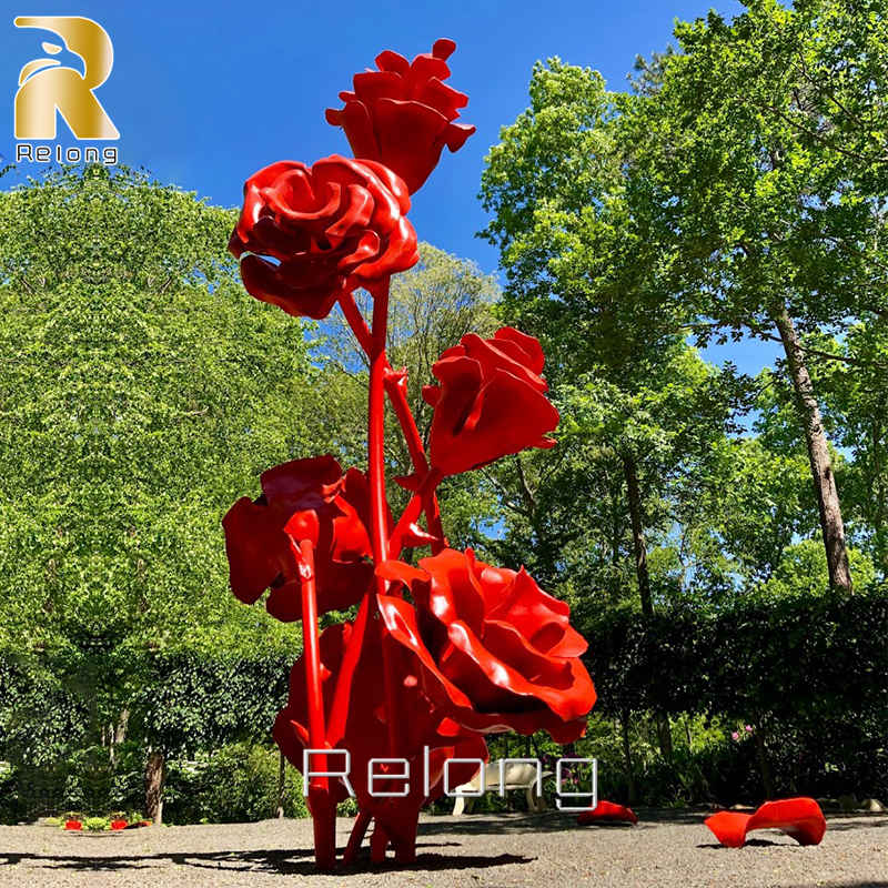 Outdoor Giant Metal Flower Landscape Sculpture RLCS-007