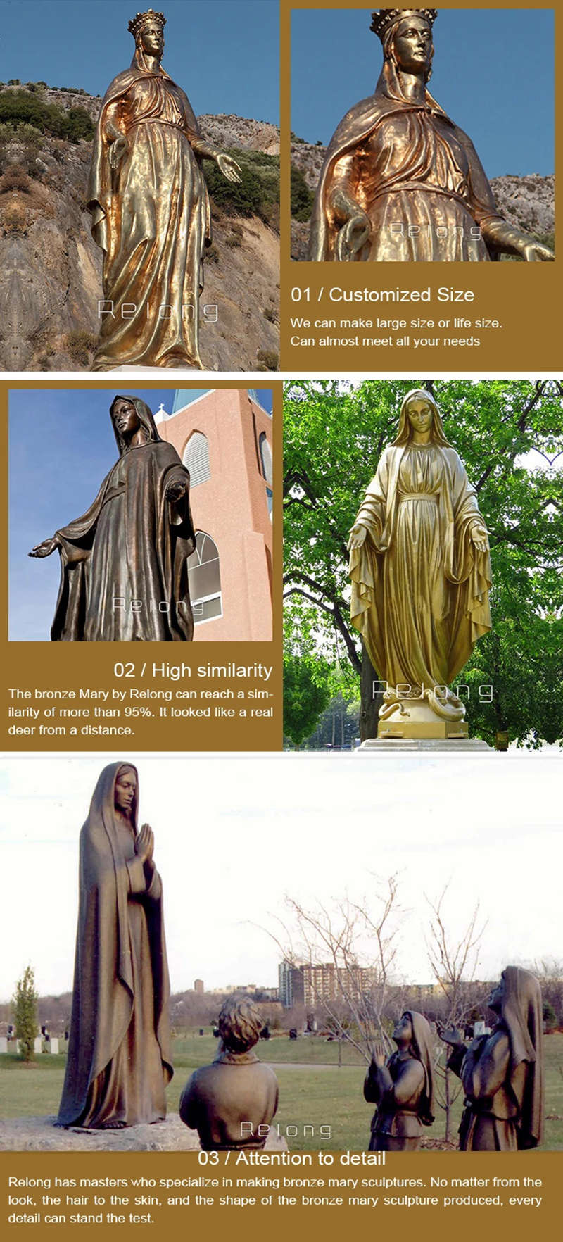 advantages of bronze Mary statue