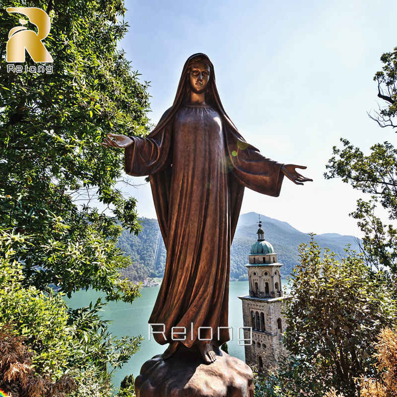 bronze outdoor mother mary statue