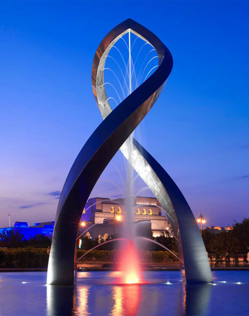 large metal garden fountain