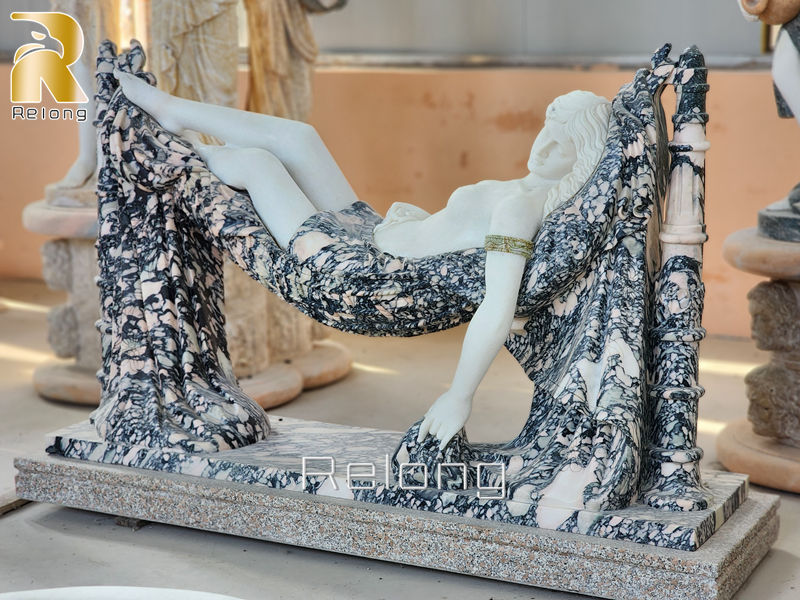 life size marble sleeping beauty sculpture