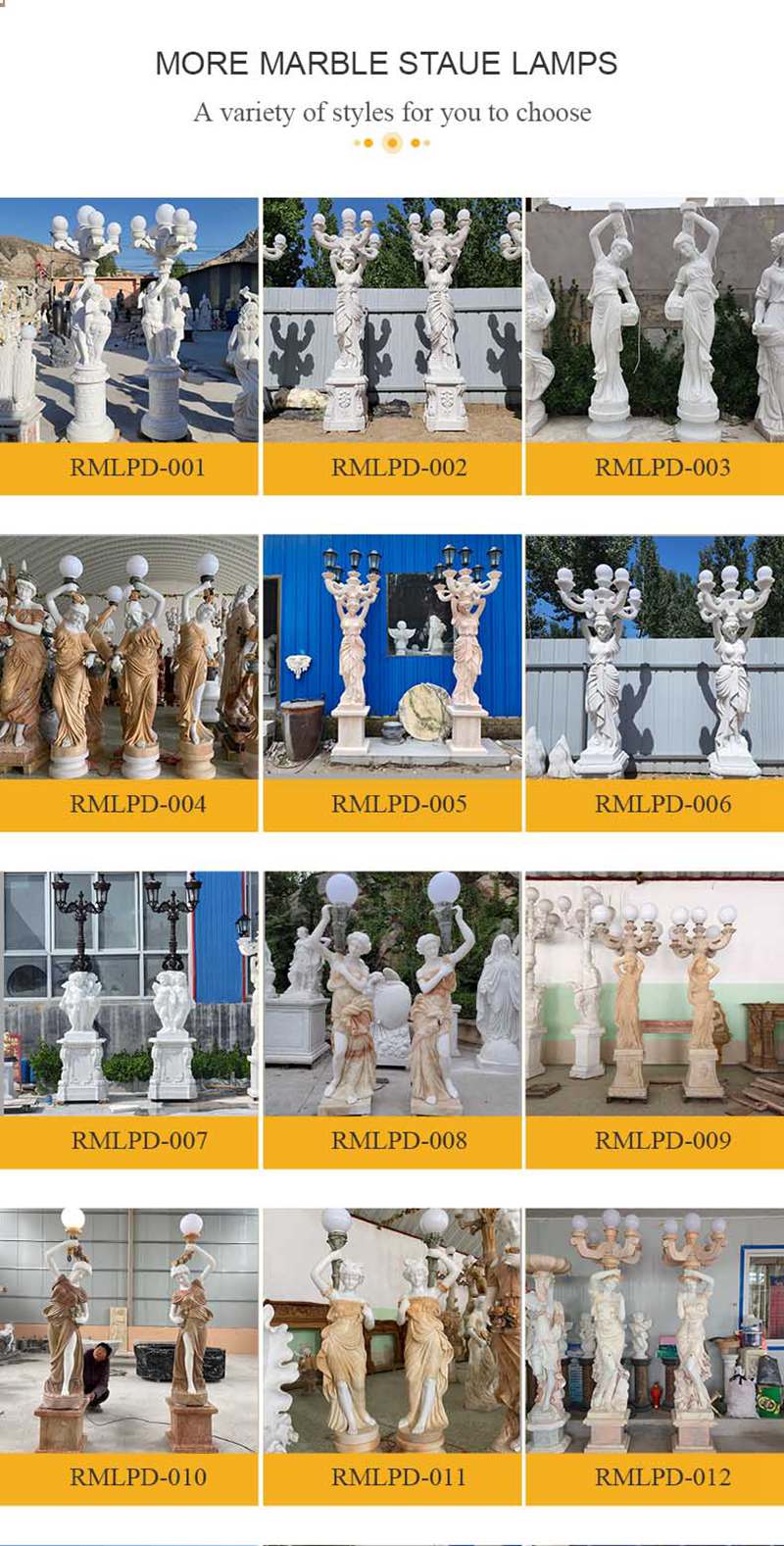 more marble statue lamp design