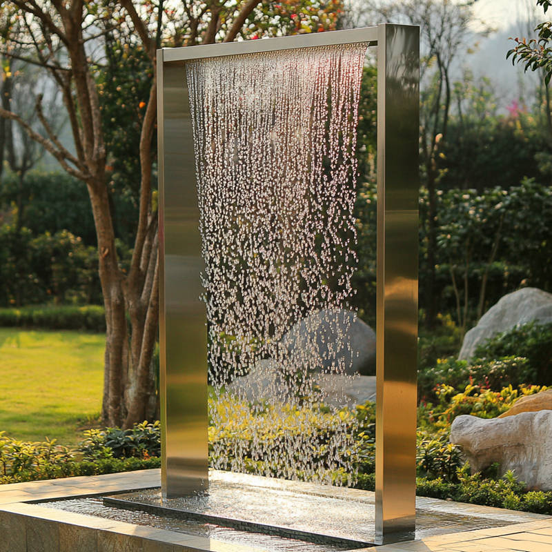 outdoor metal water fountain