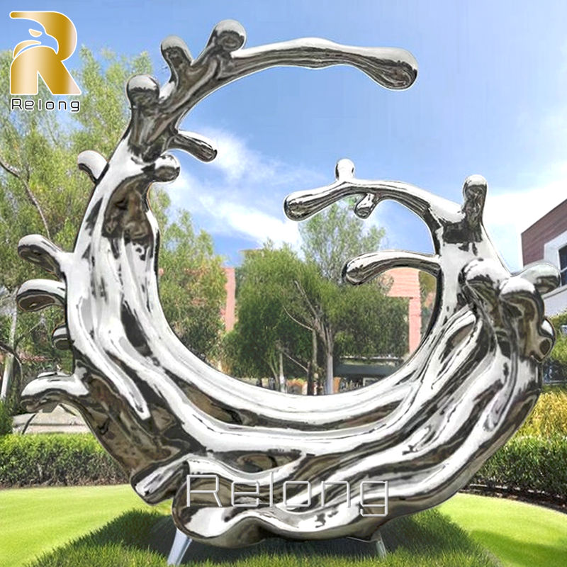 Contemporary Stainless Steel Wave Garden Sculpture for Sale RMAS-007