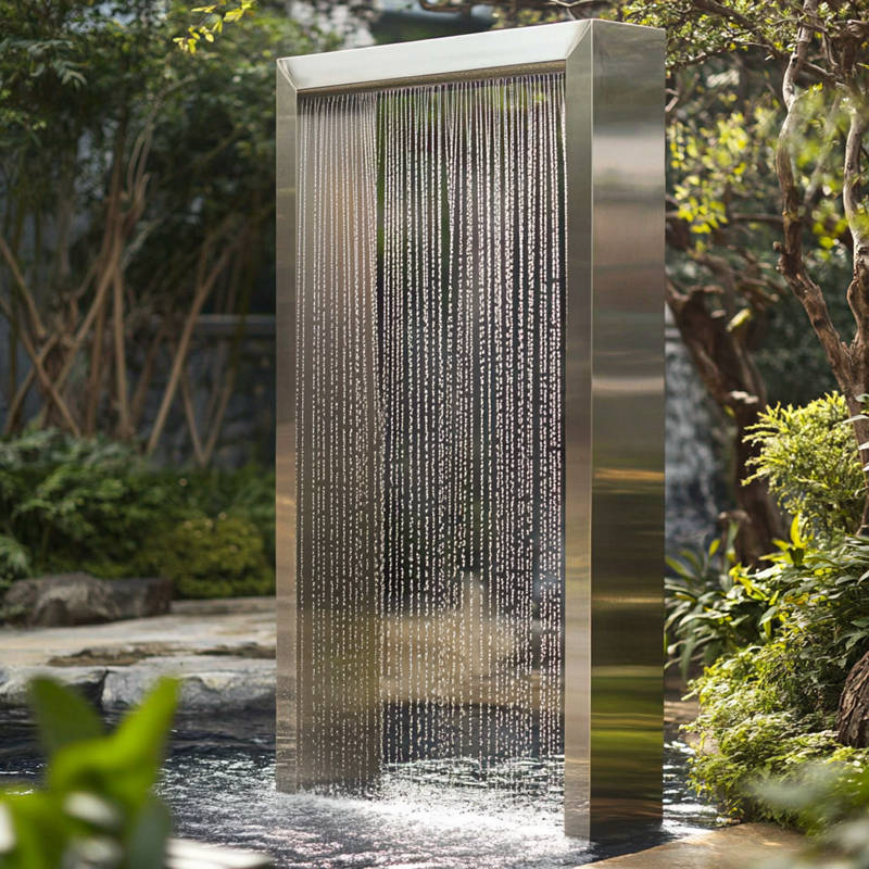 stainless steel water feature fountain