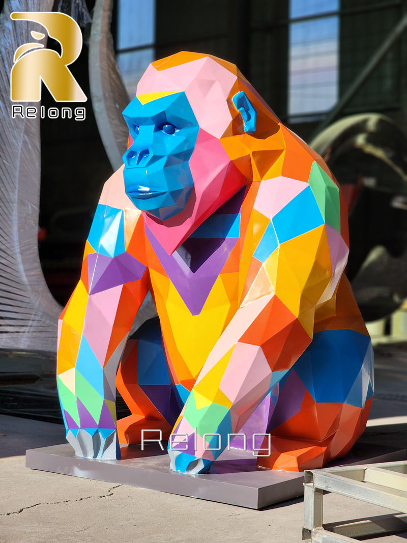 customized geometric gorilla statue