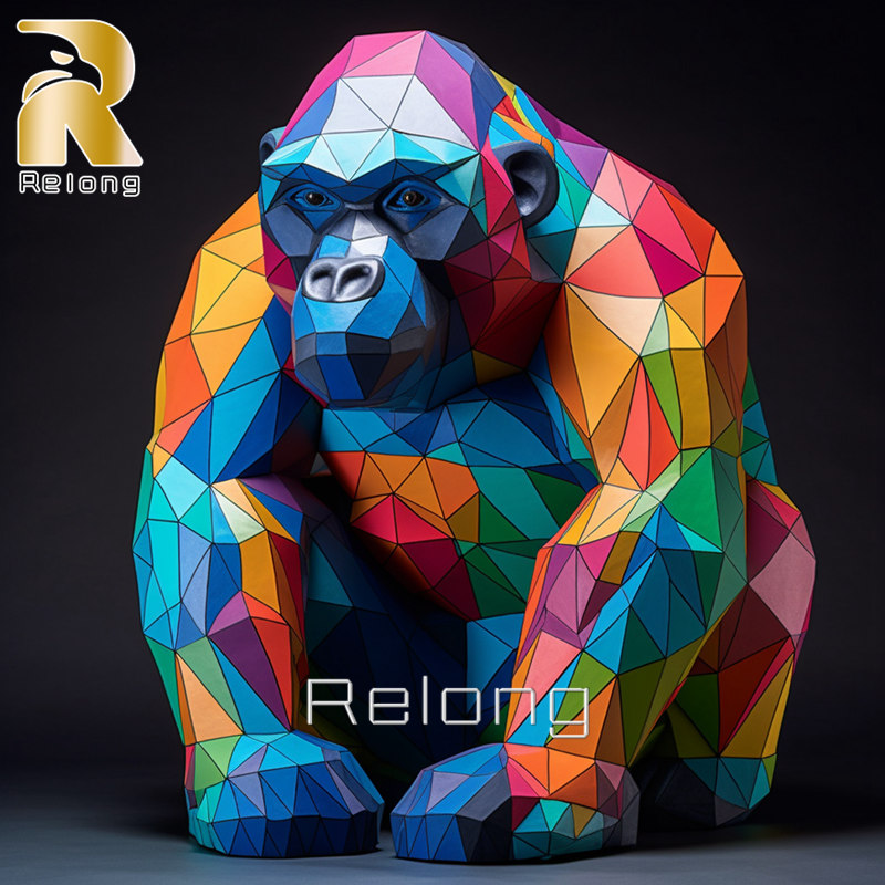 metal gorilla sculpture for outdoor decor