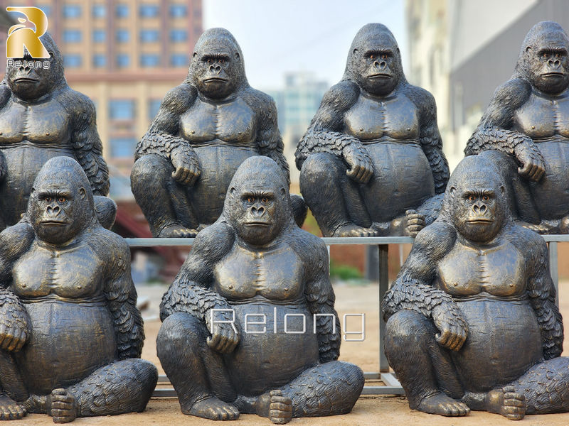 outdoor bronze gorilla statue