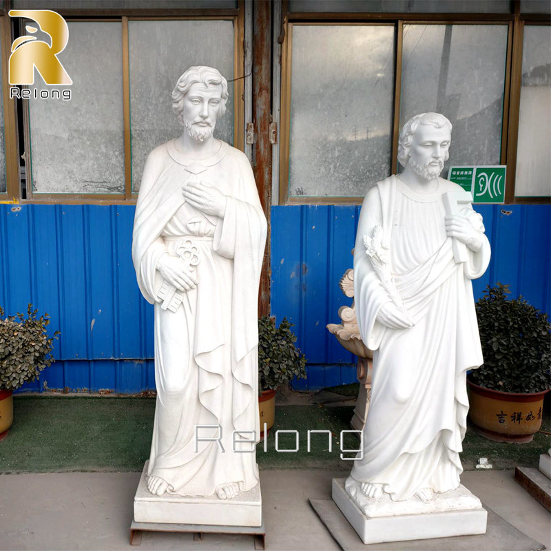 pure white marble saint peter statue