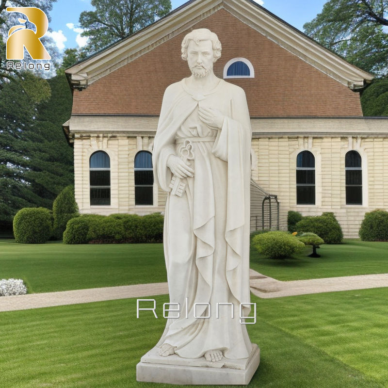 Catholic Marble Statue of Saint Peter for Church Decor RMRSS-007