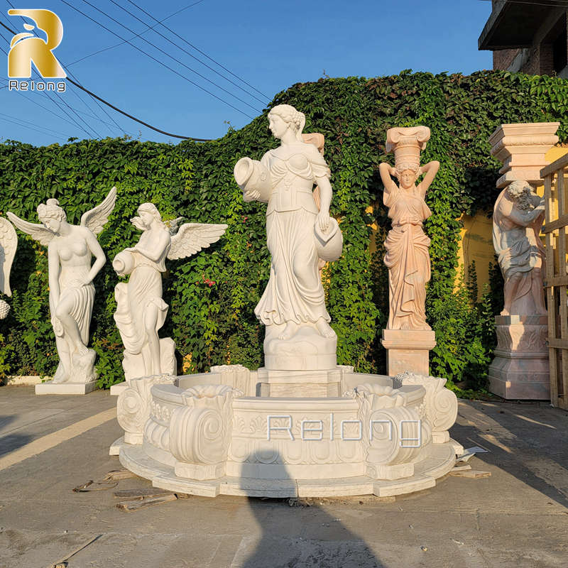 Beautiful Marble Lady Statue Fountain for Home Decor RMSFT-001