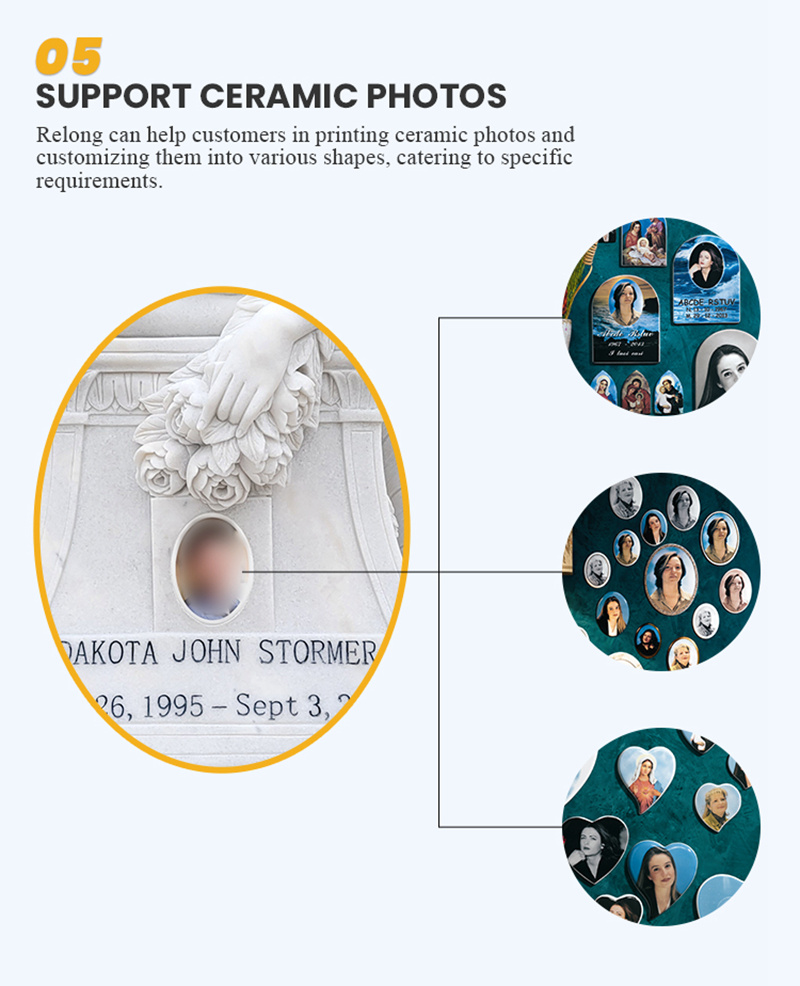 Relong marble angel tombstone customization service-5