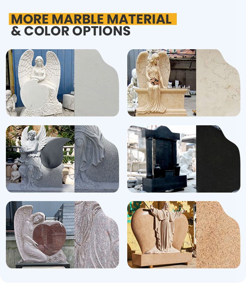 Relong marble angel tombstone customization service-6