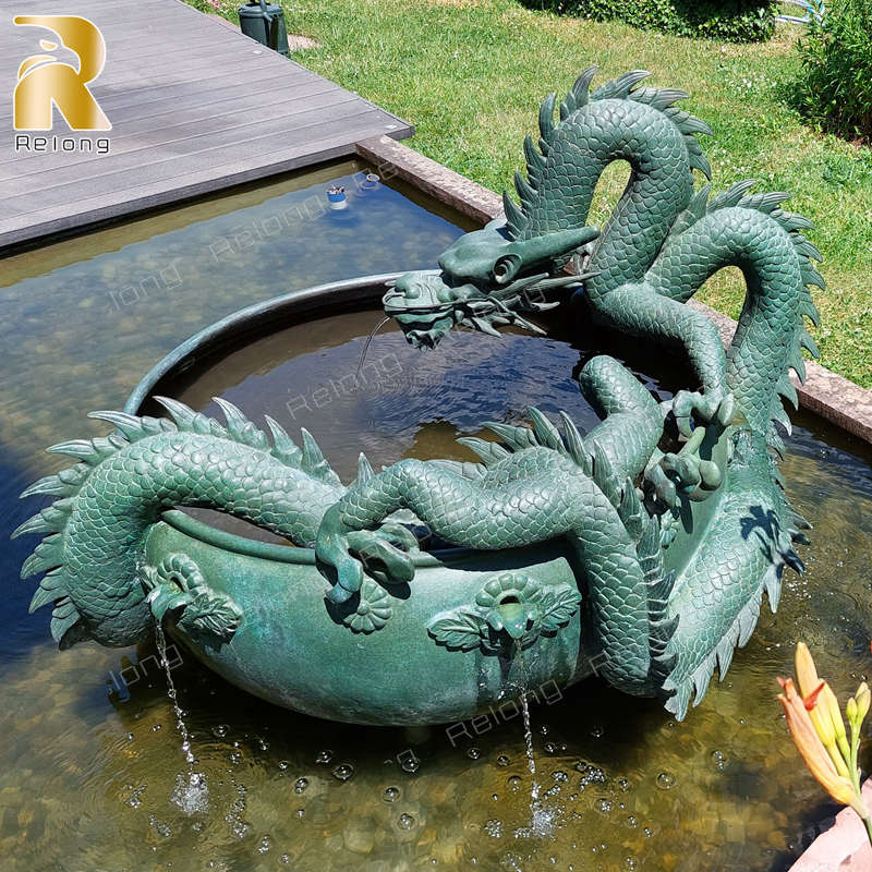 beautiful hand craft bronze dragon water fountain