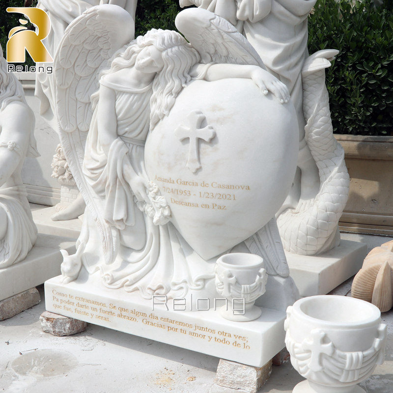 cemetery marble angel statues