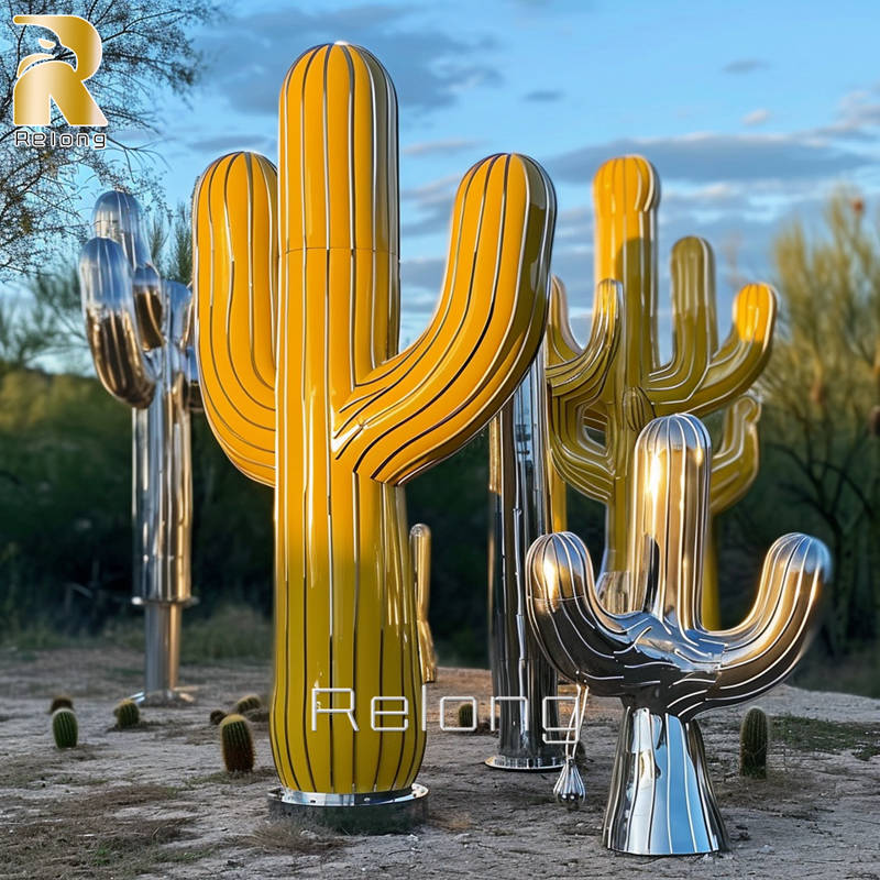 large cactus sculpture for garden decor