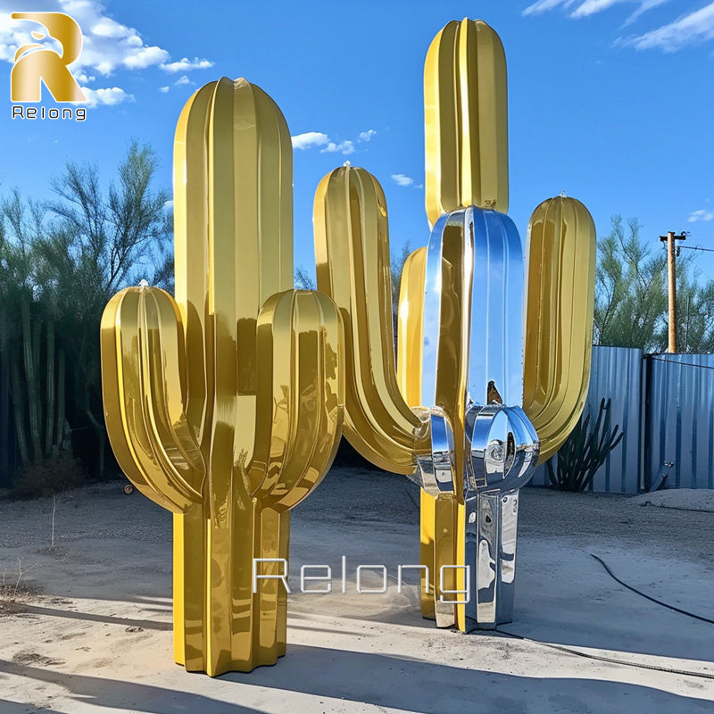 large cactus sculpture for outdoor decor