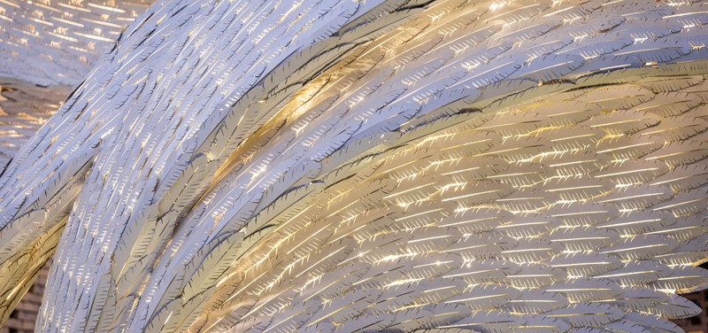 metal wing sculpture details