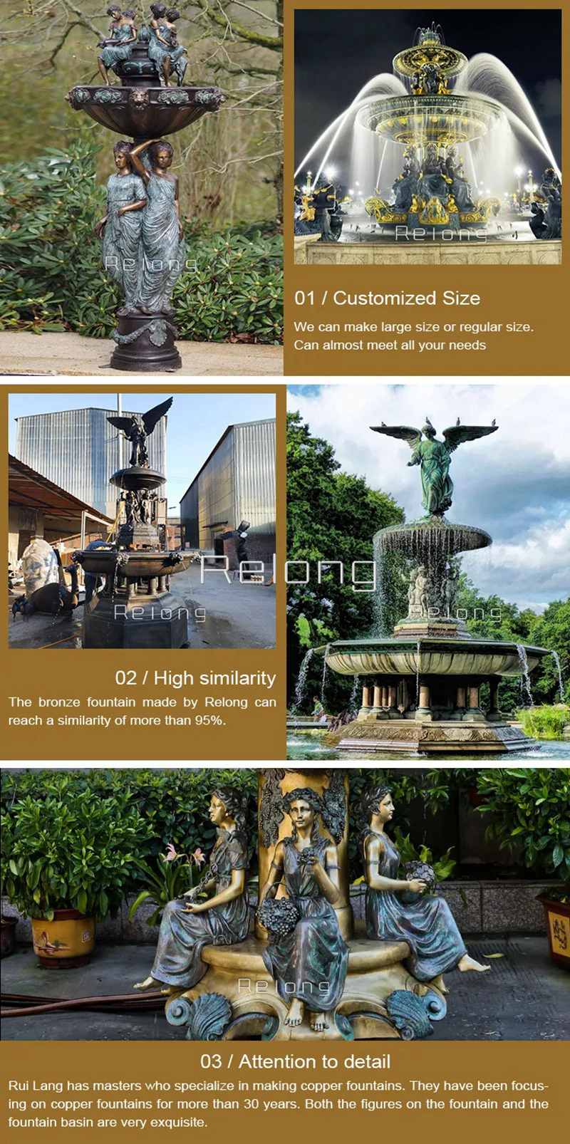 bronze horse fountain customization
