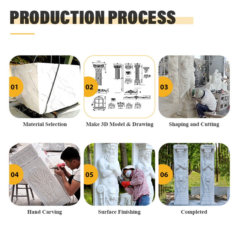 marble columns carving process
