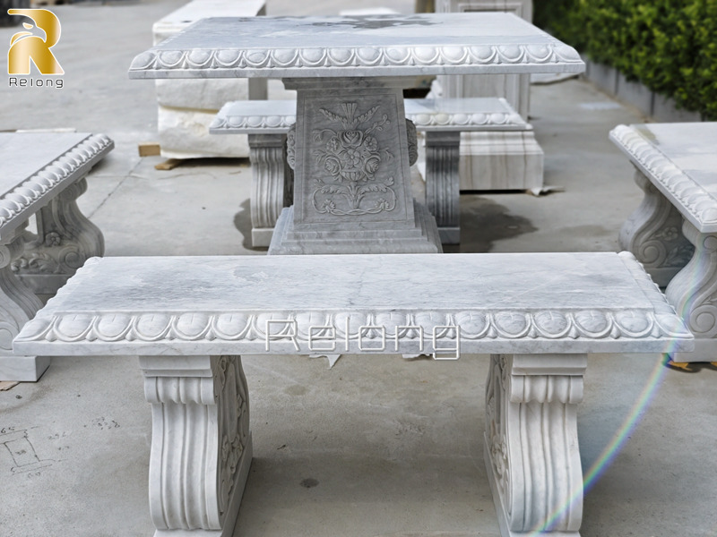 marble outdoor table and chairs (3)