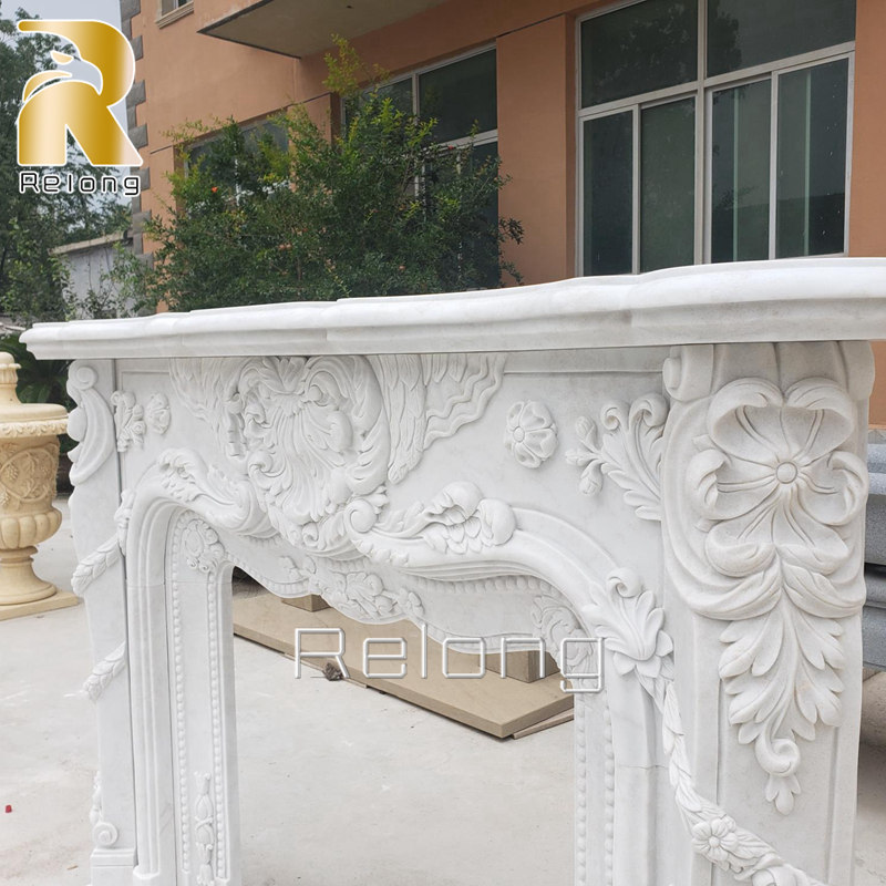 natural marble fireplace surround