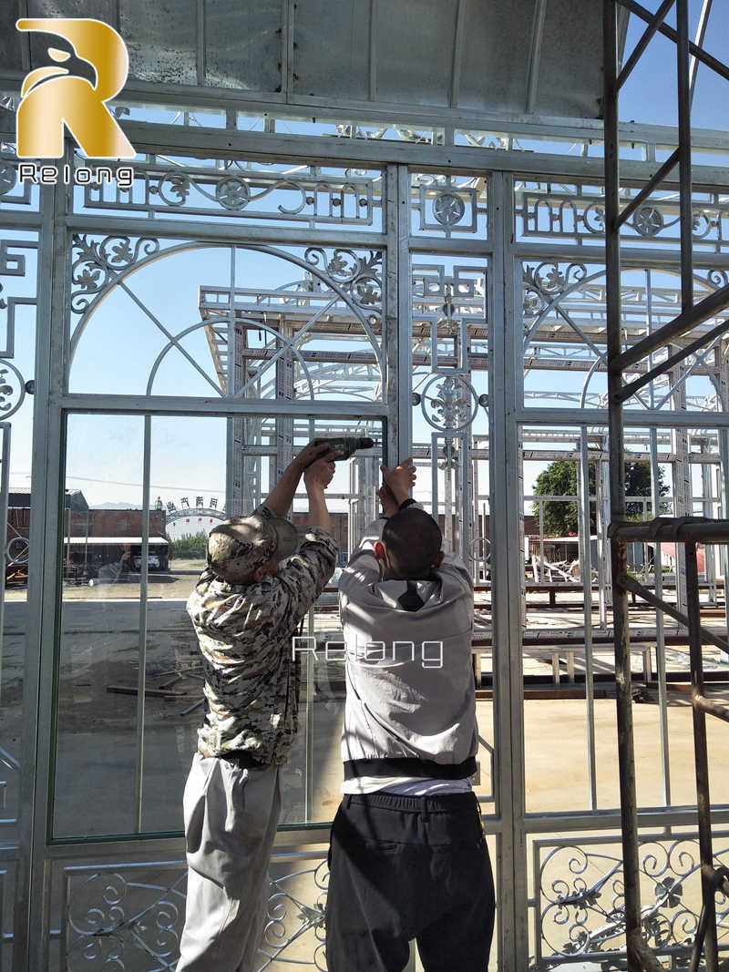 outdoor wrought iron gazebo installation