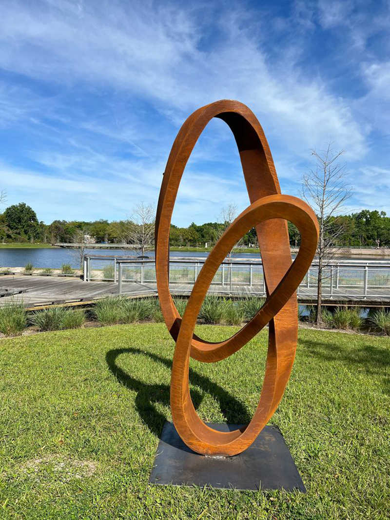 abstract weathering Steel Sculptures (2)