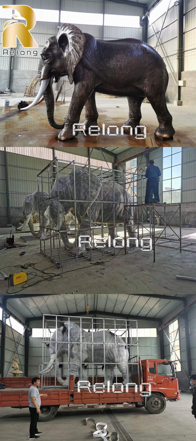 bronze elephant statue package