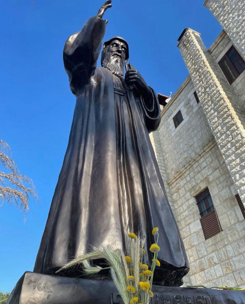 bronze famous St. Charbel statue for sale (6)