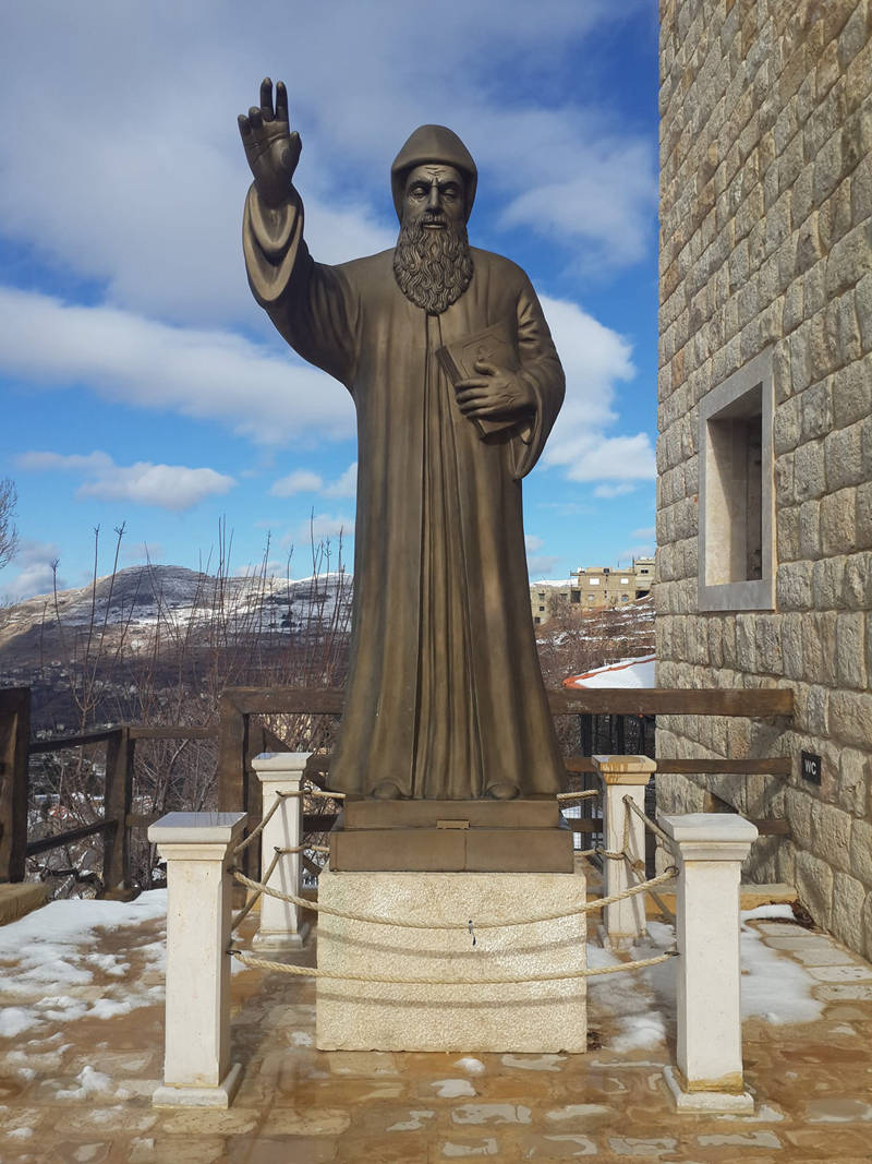 bronze famous St. Charbel statue for sale (8)